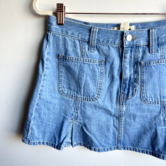 Madewell Pleated Denim Blue Mini Skirt in Stilecrost Wash Women's Size 25 Y2k - Picture 3 of 8